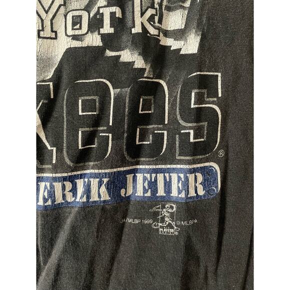 Vintage 90s Derek Jeter New York Yankees 1999 Shirt Youth Medium - Picture 3 of 3